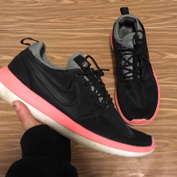 Nike Shoes - Nike Roshe Two Black Hot Pink Women’s 10